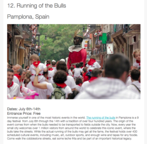 Running of the Bulls Named a Top 20 Festival