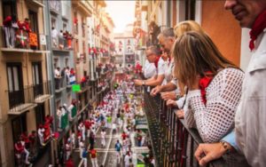 running of the bulls balcony rental pampona spain