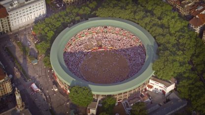 Plaza de Toros Running of the Bulls Aerial View