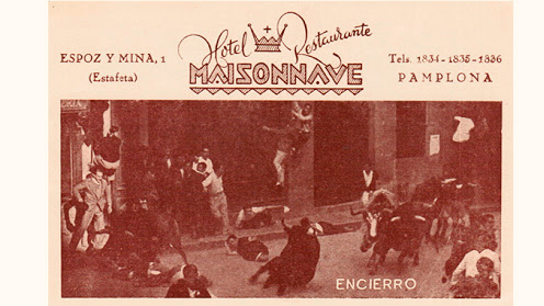 hotel-maisonnave-historic (1) Vintage Hotel Maisonnave San fermin poster